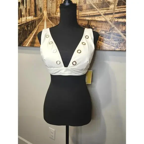 Michael Kors Women's XL Swim Top with Gold Accents - Picture 1 of 8